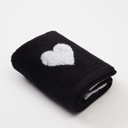 Полотенце махровое Этель ЧБ Сердечки белые, пестроткань, 30х60 см  фото 2