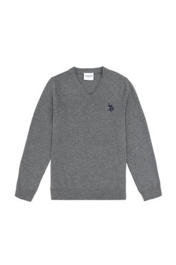 Серый меланжевый базовый свитер для мальчика Неожиданная скидка в корзине