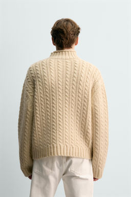 AARON LEVINE X ZARA CABLE KNIT WOOL JUMPER