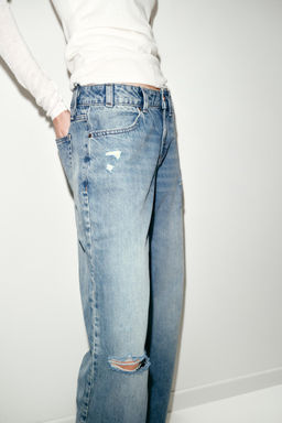 JEANS Z1975 STRAIGHT LOW-RISE RIPPED - Zara фото 6