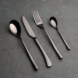 Набор столовых приборов из нержавеющей стали Magistro Джентри, 4 предмета, цвет чёрный