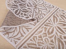 Д126АБа САЛФЕТКА ДЕКОРАТИВНАЯ белый с коричн. 0.75 м*0.35 м