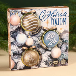 Подарочный набор С новым годом: шоколадная паста, крем-мёд с апельсином, карамель, 30 г. х 3 шт.