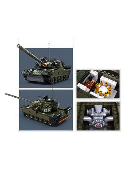 Конструктор «Модельки. Боевой танк», 2 варианта сборки, 798 деталей, с фигурками