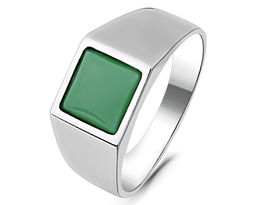 Кольцо, зеленый агат, ТМК-2223