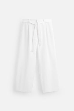 LYOCELL - COTTON TROUSERS WITH BELT - Zara фото 7
