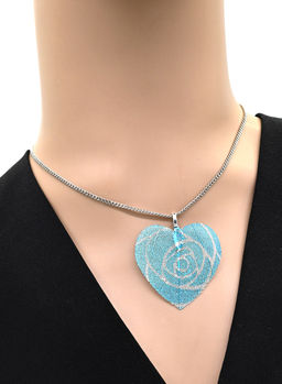 Подвеска сердечко 40*46мм Роза цв.голубой