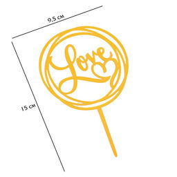 Цена за 5 шт. Топпер для торта Love, золото - Дарим Красиво фото 5