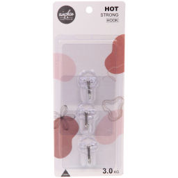 Цена за 6 шт. Крючки в наборе 3шт на липкой основе "БАСТОФ", форма квадрат, нагрузка 3кг/7,5*8см