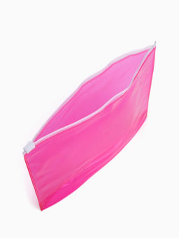 Косметичка для бассейна с застёжка зип-лок, прозрачная/малиновая