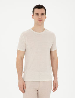 Bej Slim Fit Basic Ti__rt