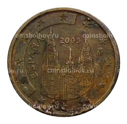 Монета 2 евроцента 2005 года Испания