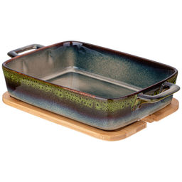 ФОРМА ДЛЯ ЗАПЕКАНИЯ REACTIVE GREEN С БАМБУК. КРЫШКОЙ 30,2*18*5,5 СМ - Agness фото 5