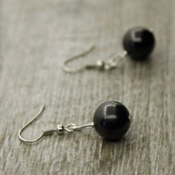 Серьги Одна бусинка из шунгита - Agat77 фото 2