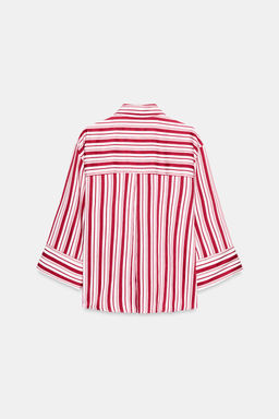 STRIPED SHIRT WITH TURN-UP SLEEVES - Zara фото 8