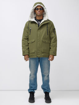 Парка мужская зимняя удлиненная с мехом цвета хаки 8761Kh - Mtforce фото 6