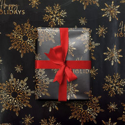 Цена за 8 шт. Упаковочная бумага на новый год Happy holidays, 50×70 см, глянцевая