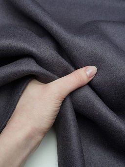 Шерсть пальтовая двухсторонняя, двухслойная цв.Серо-фиолетовый флер, ш.1.5м, шерсть-40%, п/э-60% - Купава фото 8