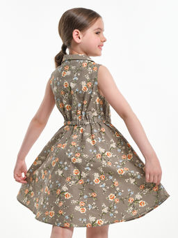 Платье UD 7686 хаки цветы - Mini maxi фото 7