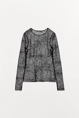 LIMITED EDITION SEMI-SHEER SPIDER WEB TOP - Zara фото 3