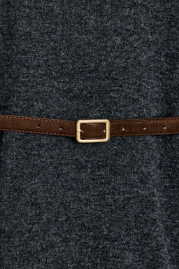 100% WOOL OVERSIZE JUMPER WITH BELT - Zara фото 7