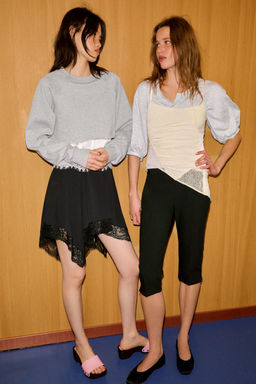 TOP LENCERO COMBINADO ENCAJE / Crudo / Beige - Zara фото 6