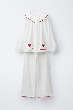 AGES 6-14/ SCALLOP AND HEART PYJAMAS