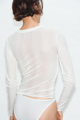FINE KNIT SEMI-SHEER TOP - Zara фото 18
