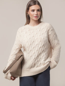 VILATTE / Джемпер крупной вязки из уютной пряжи с ангорой и мохером фото 3