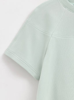 CONTE Футболка из футера со спущенной линией плеч и акцентными швами LD 2587 pastel green