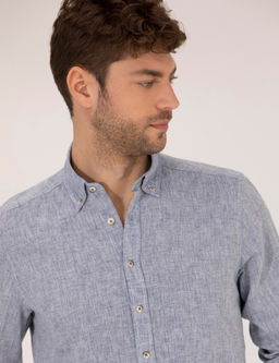 Рубашка Pierre Cardin Regular Fit темно-синяя с длинным рукавом