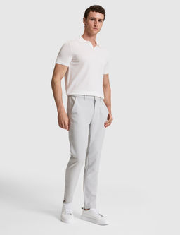 A__k Gri Slim Fit Beli Latikli Kanvas Pantolon