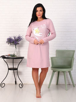 Сорочка с длинным рукавом, принт (0788, кофе)