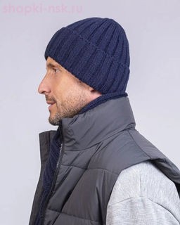 LS 127 PE 127 Комплект мужской флис (колпак+снуд) (57-59)