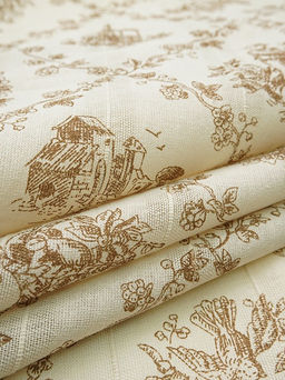 Фактурный хлопок с мережкой-полосой Летний прованс цв.коричневый, ш.1.45м, хл-100%, 90гр/м.кв - Купава фото 3