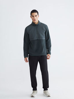 Dik Yaka Uzun Kollu Polar Erkek Sweatshirt