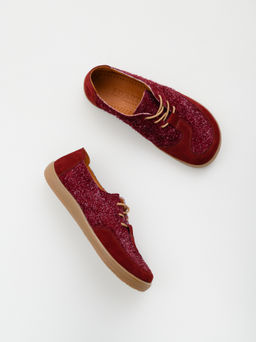 Босоногие туфли 188.natabr.Бордовый джангл+бордовая замша