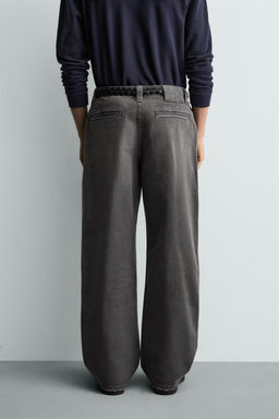 PANTAL?N CHINO RELAXED FIT LAVADO / Gris - Zara фото 3