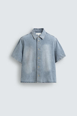 CAMISA BOXY FIT DENIM LIGERO / Azul claro - Zara фото 7