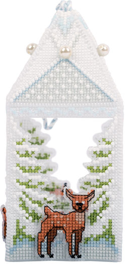 Набор для вышивания PANNA Новогодняя игрушка IG-7267 Лесной фонарь 7 х 15.5 см