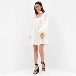 Платье с бантом мини женское MIST Summer time, белое, размер 44