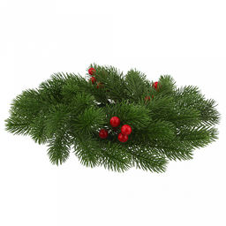 Декоративный венок Елка с ягодой д29см, малый, пластик, зеленый (Россия) - Домашняя мода фото 3