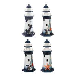 Фигурка декоративная "Маяк" (подсветка 3xLR44) , L11,5 W10 H26,5 см . 4в.
