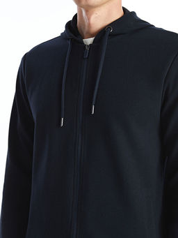 Kap??onlu Uzun Kollu Erkek Fermuarl? Sweatshirt