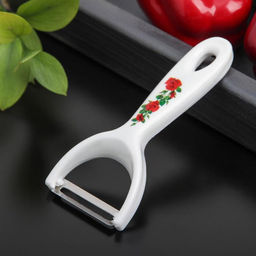 Цена за 2 шт. Овощечистка Доляна Розы, 13 см, цвет белый