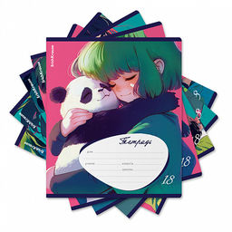 Цена за 10 шт. Тетрадь школьная ученическая ErichKrause Panda Hugs, 18 листов, клетка (в плёнке по 10 шт.)_MIX-PACK