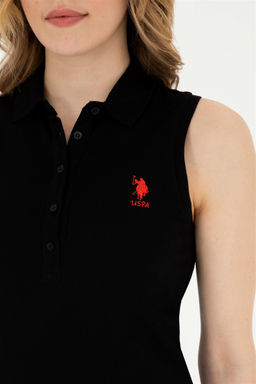 Женское черное трикотажное платье - U.s. polo assn фото 7