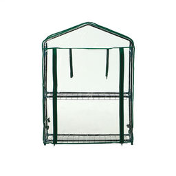 Парник-стеллаж, 2 полки, 93×22×69 см, металлический каркас d=12 мм, чехол плёнка 80 мкм, Greengo