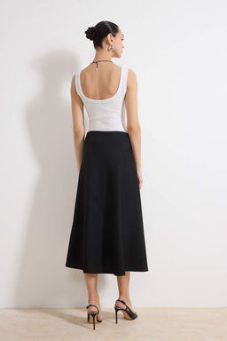 Siyah Skater Normal Bel Maxi Interlok Orme Etek TWOSS26ET00022 - Trendyolmilla фото 4