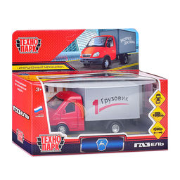 Машина металл Газ-3302 "Газель" 12,7 см, (двери, багаж, красный)инерц., в коробке